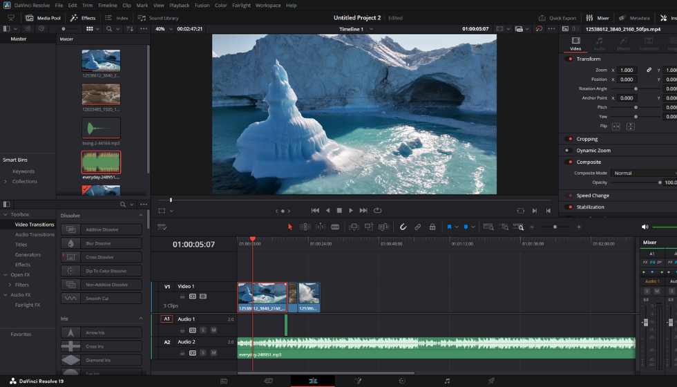 Davinci Resolve Screenshot - Videoschnitt
